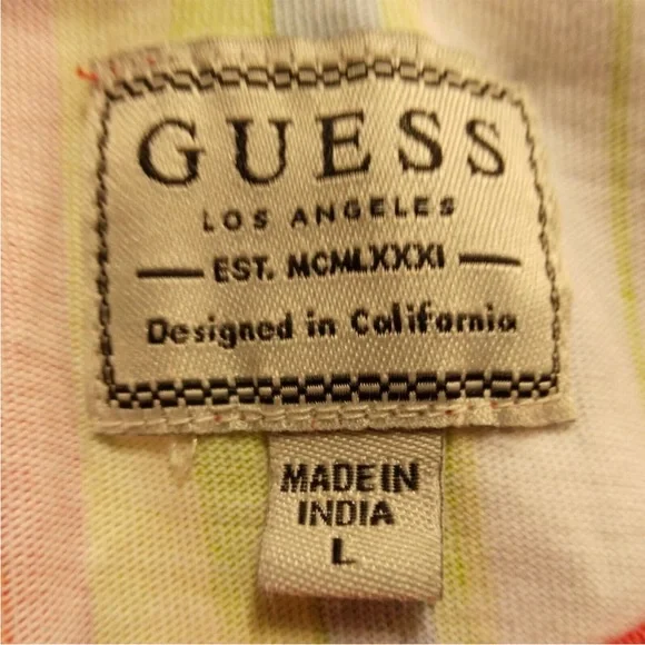 Vintage Guess rainbow striped shirt, EUC - Picture 4 of 6